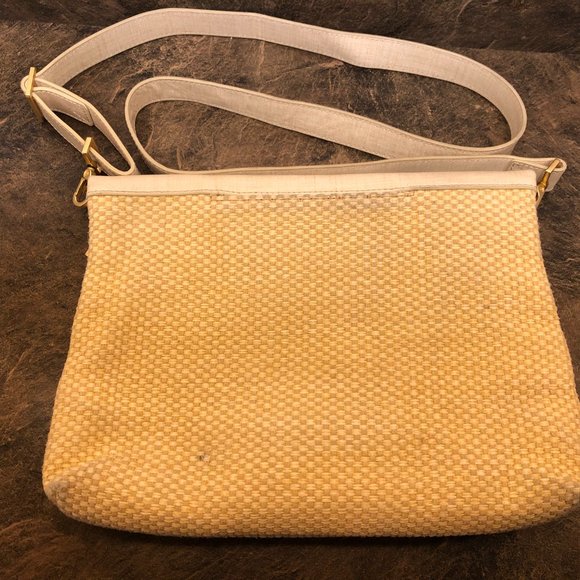 Hammitt VIP Med Ricotta Raffia Crossbody Clutch Convertible Purse - Picture 5 of 7
